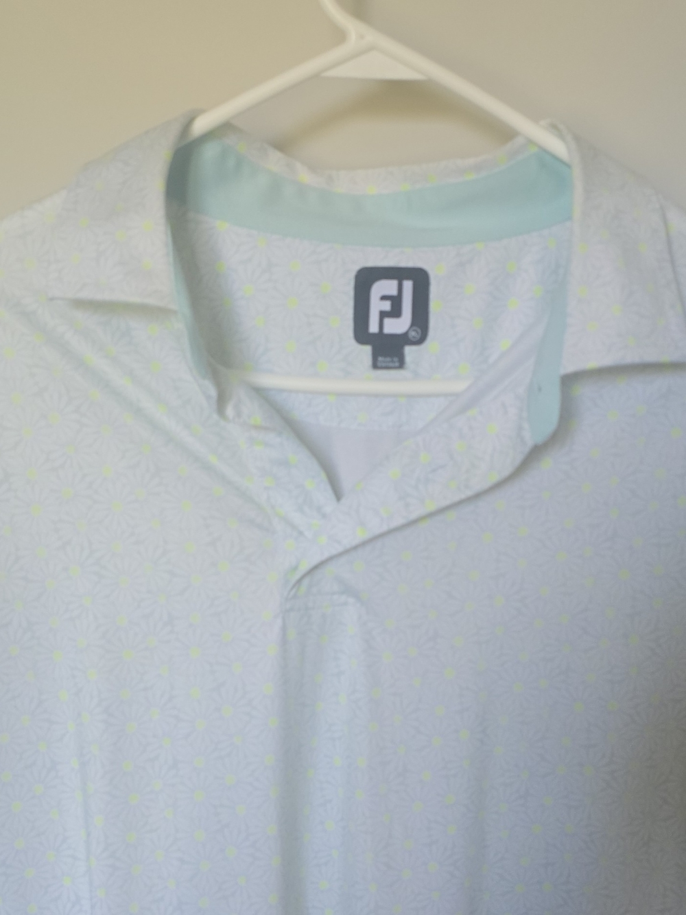 FootJoy Men's Light Blue Floral Golf Polo